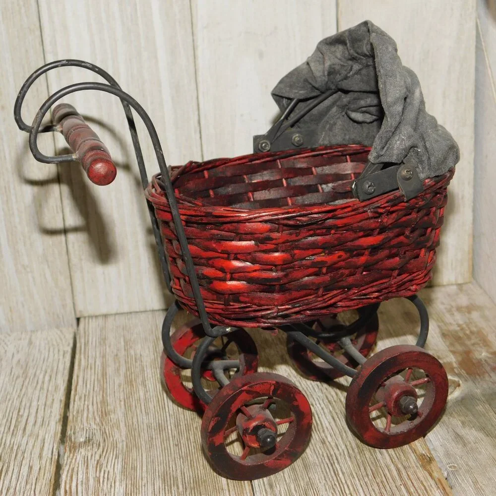 Doll Buggy Wicker, Vintage Doll Buggy,